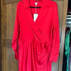 Elegant Red Wrap Dress